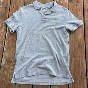 American Eagle Outfitters Classic Fit Y2K Gray Polo Shirt Size Medium